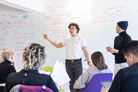 Combined program Students of the executive chef course making a presentation CIB